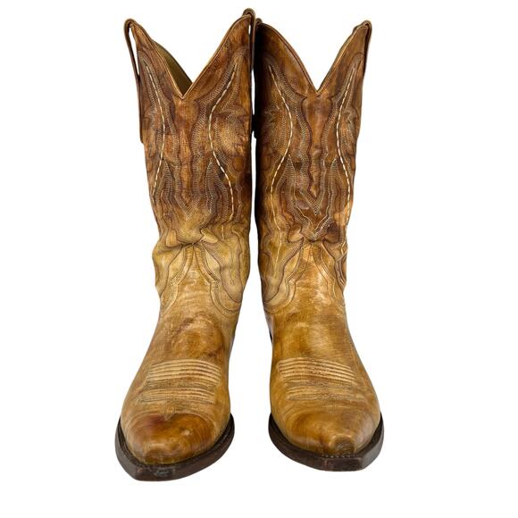Men’s Old Gringo Tan Leather Western Cowboy Boots Size 8 - Picture 2 of 9